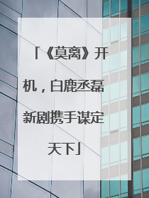 《莫离》开机，白鹿丞磊新剧携手谋定天下