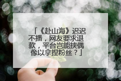 《赴山海》迟迟不播，网友要求退款，平台岂能挟偶像以拿捏粉丝？