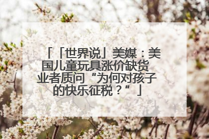 「世界说」美媒：美国儿童玩具涨价缺货 业者质问“为何对孩子的快乐征税？”