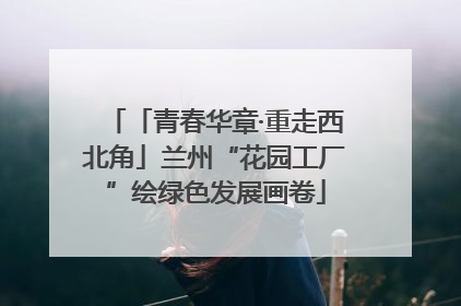 「青春华章·重走西北角」兰州“花园工厂”绘绿色发展画卷