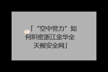 “空中警力”如何织密浙江金华全天候安全网