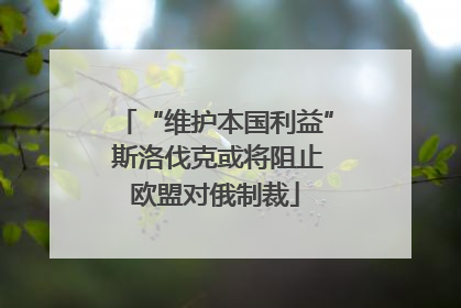 “维护本国利益” 斯洛伐克或将阻止欧盟对俄制裁
