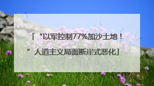 “以军控制77%加沙土地！”人道主义局面断崖式恶化