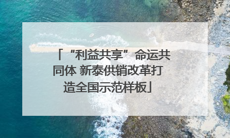 “利益共享”命运共同体 新泰供销改革打造全国示范样板