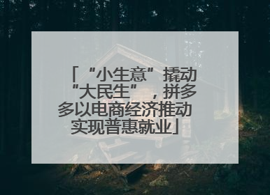 “小生意”撬动“大民生”，拼多多以电商经济推动实现普惠就业