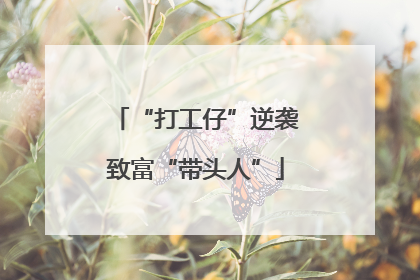 “打工仔”逆袭致富“带头人”