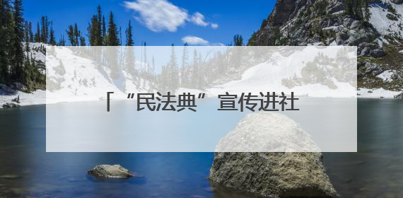 “民法典”宣传进社区 普法惠民暖人心