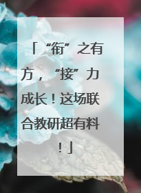 “衔”之有方，“接”力成长！这场联合教研超有料！
