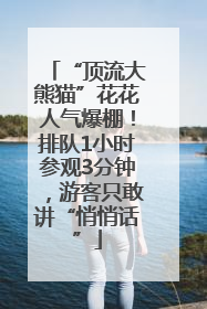“顶流大熊猫”花花人气爆棚！排队1小时参观3分钟，游客只敢讲“悄悄话”