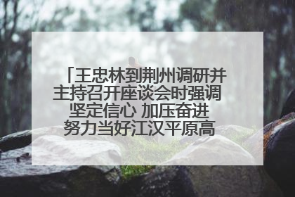 王忠林到荆州调研并主持召开座谈会时强调 坚定信心 加压奋进 努力当好江汉平原高质量发展排头兵