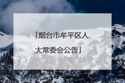 烟台市牟平区人大常委会公告