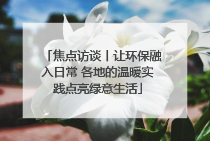 焦点访谈丨让环保融入日常 各地的温暖实践点亮绿意生活