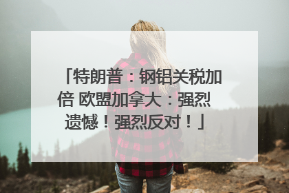 特朗普：钢铝关税加倍 欧盟加拿大：强烈遗憾！强烈反对！
