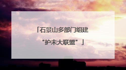 石景山多部门组建“护未大联盟”