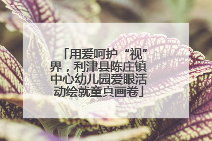 用爱呵护“视”界，利津县陈庄镇中心幼儿园爱眼活动绘就童真画卷