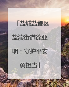 盐城盐都区盐渎街道徐亚明：守护平安勇担当