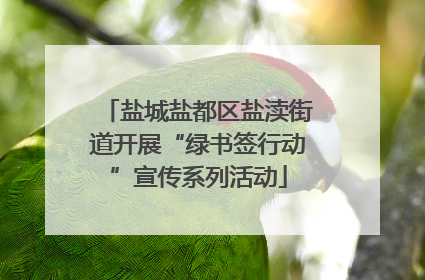 盐城盐都区盐渎街道开展“绿书签行动”宣传系列活动