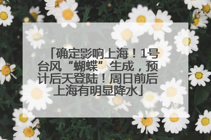 确定影响上海！1号台风“蝴蝶”生成，预计后天登陆！周日前后上海有明显降水