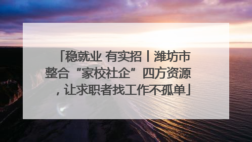 稳就业 有实招丨潍坊市整合“家校社企”四方资源，让求职者找工作不孤单