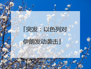 突发：以色列对伊朗发动袭击