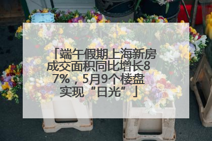 端午假期上海新房成交面积同比增长87%，5月9个楼盘实现“日光”