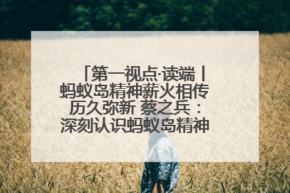 第一视点·读端丨蚂蚁岛精神薪火相传历久弥新 蔡之兵：深刻认识蚂蚁岛精神的“精气神”