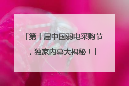 第十届中国弱电采购节，独家内幕大揭秘！