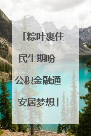 粽叶裹住民生期盼 公积金融通安居梦想