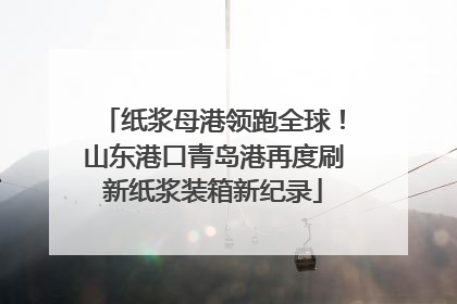 纸浆母港领跑全球！山东港口青岛港再度刷新纸浆装箱新纪录