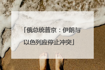 俄总统普京：伊朗与以色列应停止冲突