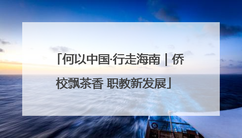 何以中国·行走海南｜侨校飘茶香 职教新发展