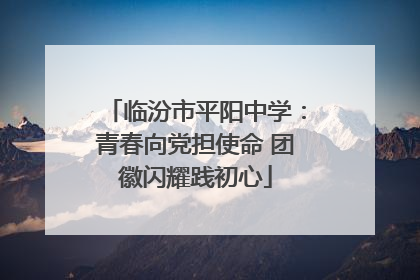 临汾市平阳中学：青春向党担使命 团徽闪耀践初心