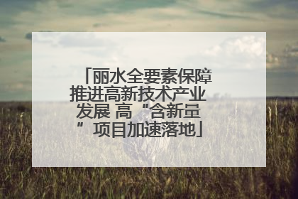 丽水全要素保障推进高新技术产业发展 高“含新量”项目加速落地