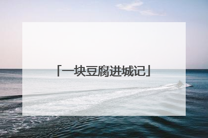 一块豆腐进城记