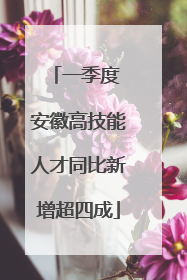 一季度 安徽高技能人才同比新增超四成