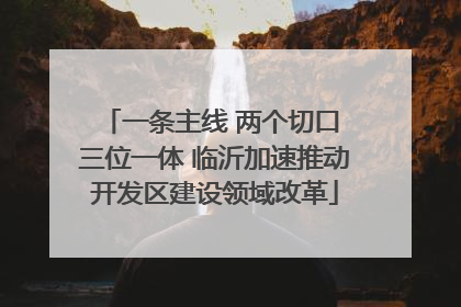 一条主线 两个切口 三位一体 临沂加速推动开发区建设领域改革