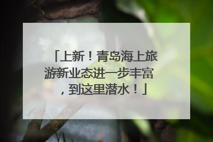 上新！青岛海上旅游新业态进一步丰富，到这里潜水！