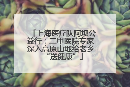 上海医疗队阿坝公益行：三甲医院专家深入高原山地给老乡“送健康”