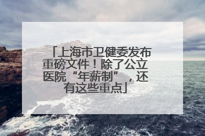 上海市卫健委发布重磅文件！除了公立医院“年薪制”，还有这些重点