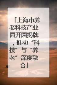 上海市养老科技产业园开园揭牌，推动“科技”与“养老”深度融合