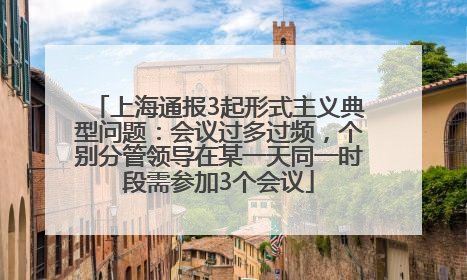 上海通报3起形式主义典型问题：会议过多过频，个别分管领导在某一天同一时段需参加3个会议