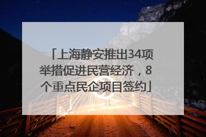 上海静安推出34项举措促进民营经济，8个重点民企项目签约