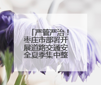 严管严治！枣庄市部署开展道路交通安全夏季集中整治行动
