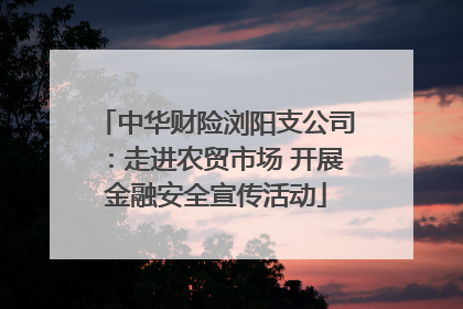 中华财险浏阳支公司：走进农贸市场 开展金融安全宣传活动