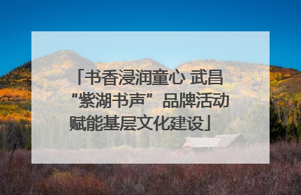 书香浸润童心 武昌“紫湖书声”品牌活动赋能基层文化建设