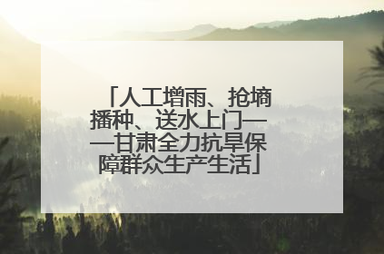 人工增雨、抢墒播种、送水上门——甘肃全力抗旱保障群众生产生活
