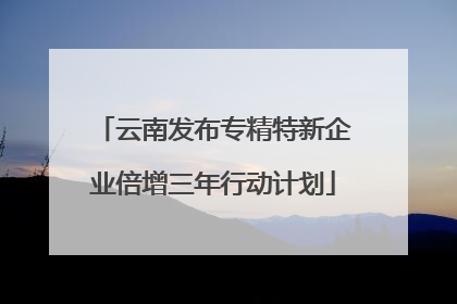 云南发布专精特新企业倍增三年行动计划