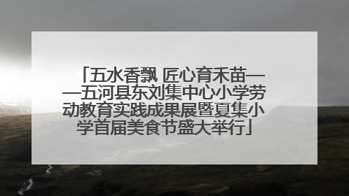五水香飘 匠心育禾苗——五河县东刘集中心小学劳动教育实践成果展暨夏集小学首届美食节盛大举行