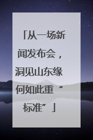 从一场新闻发布会，洞见山东缘何如此重“标准”