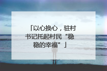 以心换心，驻村书记托起村民“稳稳的幸福”